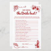 Papier That's Amore Who Knows the Bride Best Bridal Game (Devant / Derrière)