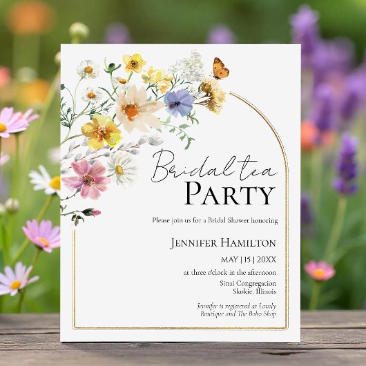 Papier Thé de mariée | Fête des mariées Boho Fleur sauvag