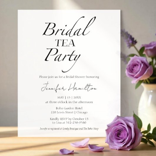 Papier Thé de mariée | Fête des mariées noire et blanche