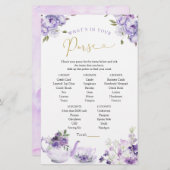 Papier Thé de mariée violet floral Qu'est-ce que dans vot (Devant / Derrière)