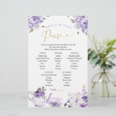 Papier Thé de mariée violet floral Qu'est-ce que dans vot (Debout devant)