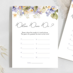 Papier Thé nuptial Où Étions-Nous Jeu de Fête des mariées