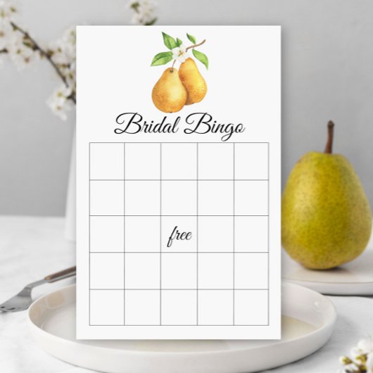 Papier The Perfect Pear Bridal shower bingo game