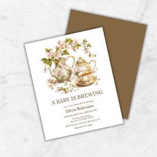 Papier Théière budgétaire Un bébé brasse un Invitation Ba