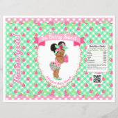 Papier Thème Bébé Fraise Sac à Puce Rose & Gingham Menthe (Devant)