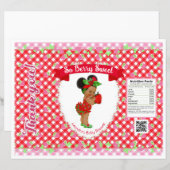 Papier Thème Bébé Fraise Sac à Puce Rouge Gingham (Devant / Derrière)