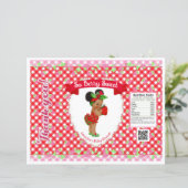 Papier Thème Bébé Fraise Sac à Puce Rouge Gingham (Debout devant)
