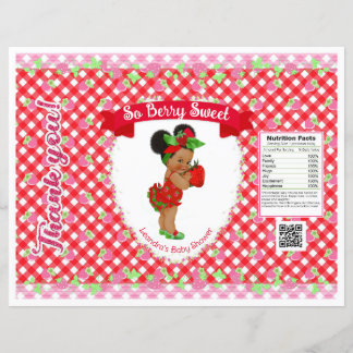 Papier Thème Bébé Fraise Sac à Puce Rouge Gingham
