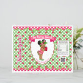 Papier Thème Bébé Fraise Sac à Puceaux Rose Gingham Vert (Debout devant)