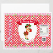 Papier Thème Bébé Fraise Sac à Puceaux Rouge Gingham (Devant / Derrière)