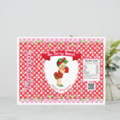 Papier Thème Bébé Fraise Sac à Puceaux Rouge Gingham (Debout devant)