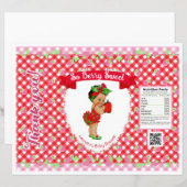 Papier Thème Bébé Fraise Sac à Puceaux Rouge Gingham (Devant / Derrière)