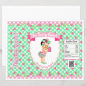 Papier Thème Bébé Fraise Sac à puces Rose & Gingham Menth (Devant / Derrière)