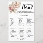 Papier Thème Boho What's In Your Purse Shower Game (Devant)