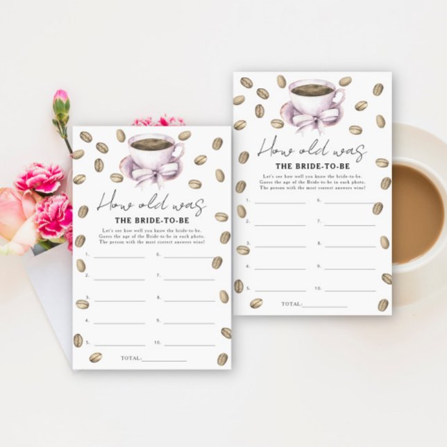 Papier Thème café Quel âge avait la future mariée jeu (Créateur téléchargé)