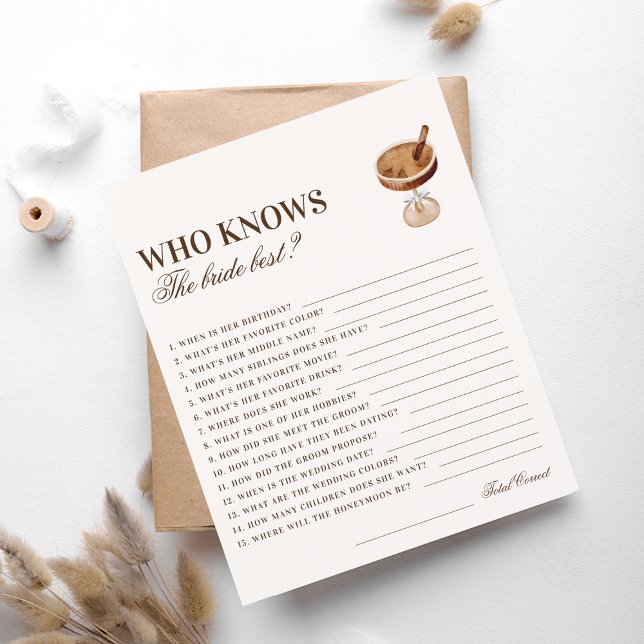 Papier Thème Café qui connaît la mariée meilleur jeu (Créateur téléchargé)