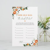 Papier Thème Citrus Quel âge la mariée avait-elle pour êt (Debout devant)