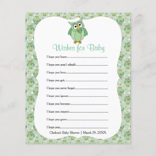 Papier Thème de Baby shower de la Potte verte - Voeux