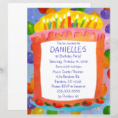 Papier Thème de gâteau d'anniversaire invitations de fête (Devant / Derrière)