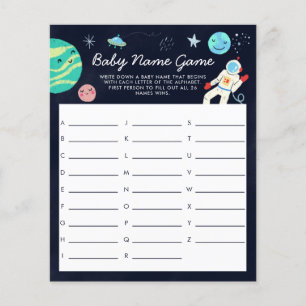 Papier Thème de l'espace Baby Name Douche Jeu