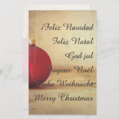 Papier Thème de Noël avec balle de Noël (Devant / Derrière)