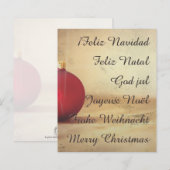 Papier thème de Noël avec boule de Noël (Devant / Derrière)