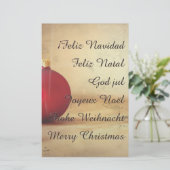 Papier thème de Noël avec boule de Noël (Debout devant)