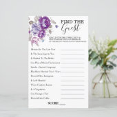 Papier Thème floral violet Trouvez le jeu d'invité (Debout devant)