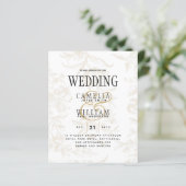 Papier Thème Mariage Cravate noire Vintage Gold Damask (Debout devant)
