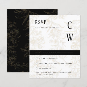 Papier Thème Mariage Cravate noire Vintage Gold Damask