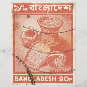 Papier Timbre postal bangladais avec artisanat