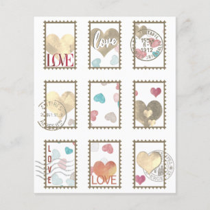 Papier Timbres de potage Coeur Français double face 1 x 1