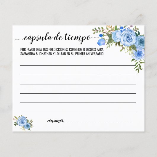Papier Time Capsule Conseils Couples Douche anglais espag (Dos)