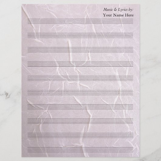 Papier Tissu rose broyé Tôle blanche Musique 10 stave (Devant)