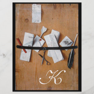 Papier TITULAIRE DE LETTRE EN BOIS MONOGRAM brun noir