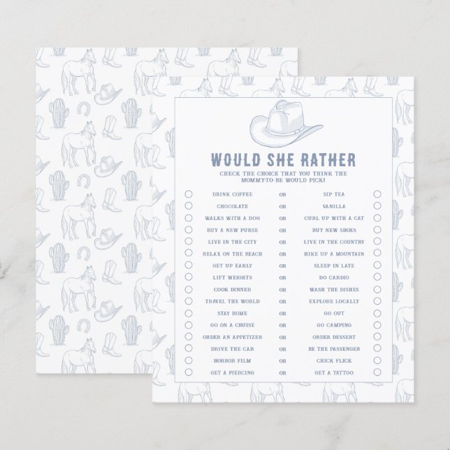 Papier Toile De Jouy Cowboy - Elle Plairait (Devant / Derrière)