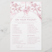Papier Toile Paris what's on your phone pink bridal game (Devant)
