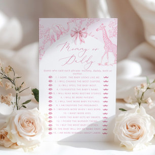 Papier Toile Safari Mommy ou papa jeu de baby shower