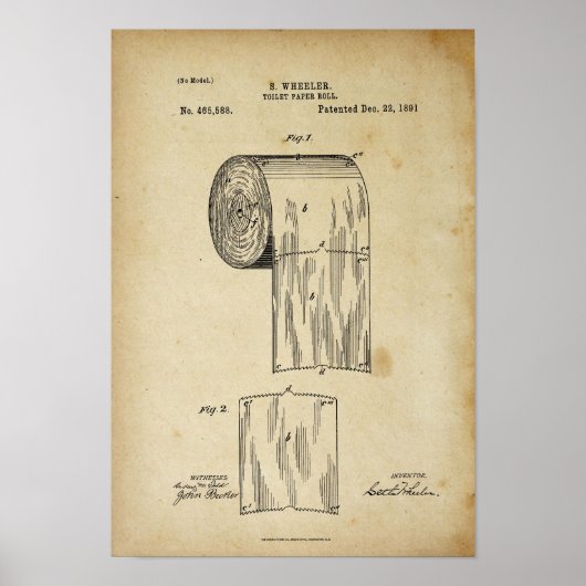 Papier toilette Brevet papier Imprimer Poster de p (Devant)