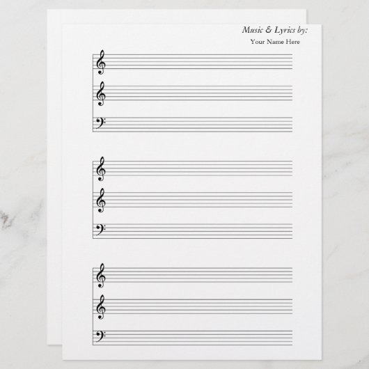 Papier Tôle vierge Trumpet Trombone (Devant / Derrière)