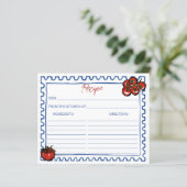 Papier Tomato Italian bridal shower recipe card (Debout devant)