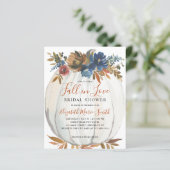 Papier Tombe en amour Blue Floral Citrouille Fête des mar (Debout devant)