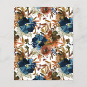 Papier Tombe en amour Blue Floral Citrouille Fête des mar (Dos)