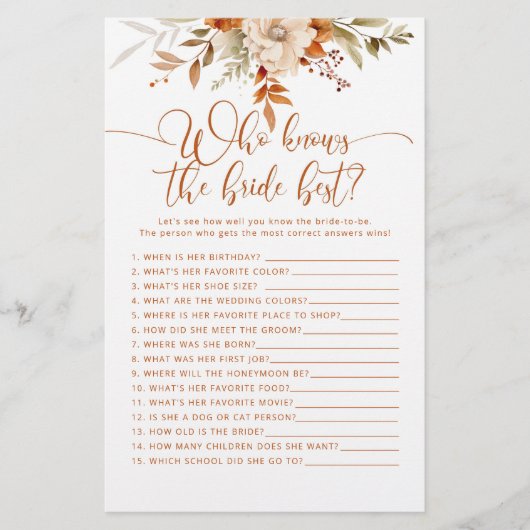 Papier Tombe terre cuite Qui connaît la mariée meilleur j (Devant)