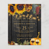 Papier Tomber amoureux fête d'engagement rustique Invitat (Devant)