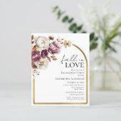 Papier Tomber dans l'amour Automne Fiançailles Pary Invit (Debout devant)
