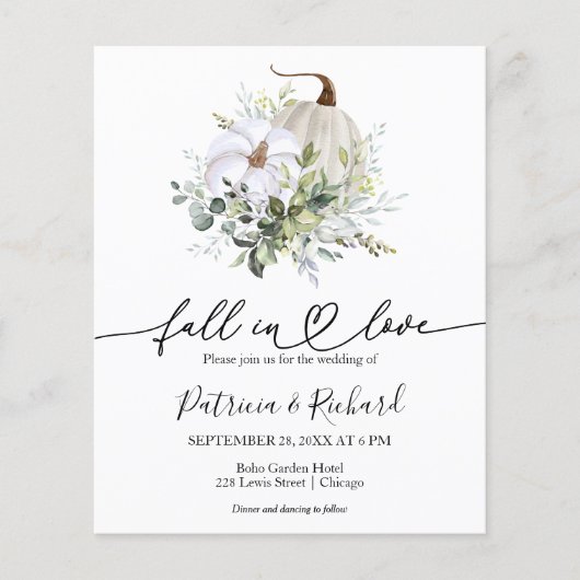 Papier Tomber dans l'amour Faire-part de mariage de budge (Devant)