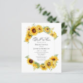 Papier Tomber dans l'amour tournesol nuptiale Invitations (Debout devant)