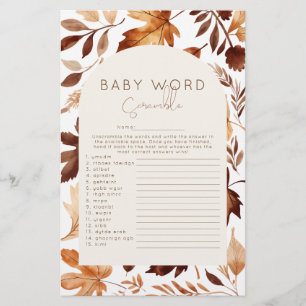 Papier Tombez Amoureux Jeu de Baby Shower 'Mots Embrouill