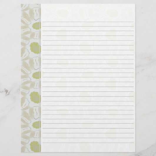 Papier Tons de Chartreuse Vert Retro Motif Floral (Devant)